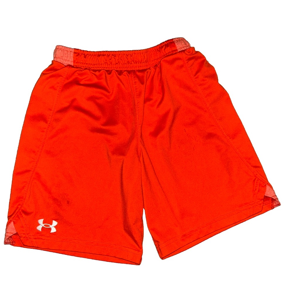 Under Armour Boys Red/Orange Athletic Shorts